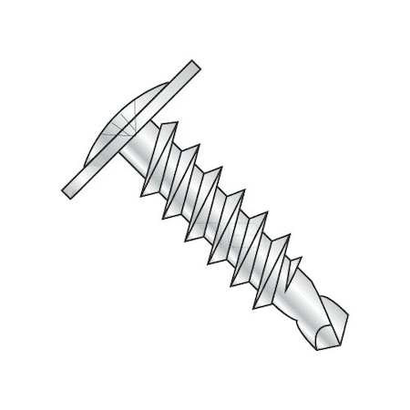 Newport Fasteners Self-Drilling Screw, #8 x 1/2 in, Zinc Plated Steel Truss Head Phillips Drive, 12000 PK 850559-12000